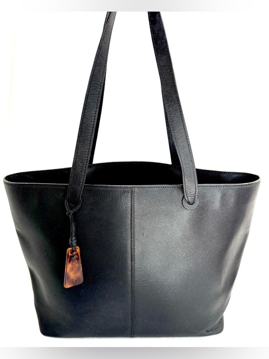 CHANEL Handbags - CHANEL Vintage Black Textured Saffiano-style Leather Tote Shopper Bag Italy